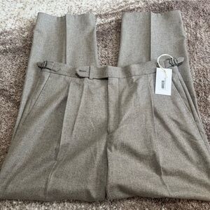Grand Lé Mar Taupe Flannel Wool Trousers